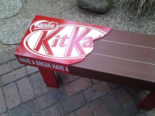 KIT KAT ADVERTISING WOODEN BENCH